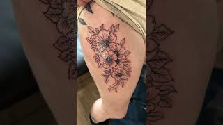 Flower tattoo, line work shading is coming next #tattoo #tattooartist #tattoofun