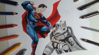 DIBUJO DE BATMAN V SUPERMAN/ DRAWING BATMAN V SUPERMAN - YouTube