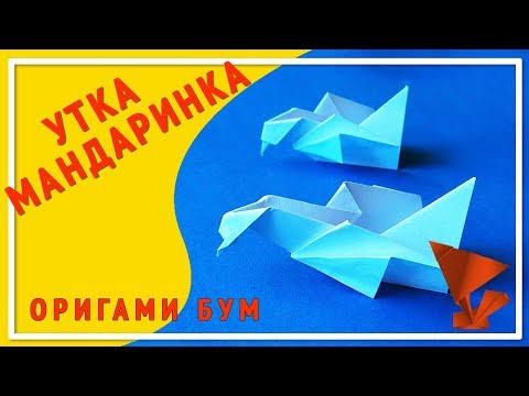 Как сделать утку мандаринку из бумаги,утка оригами.