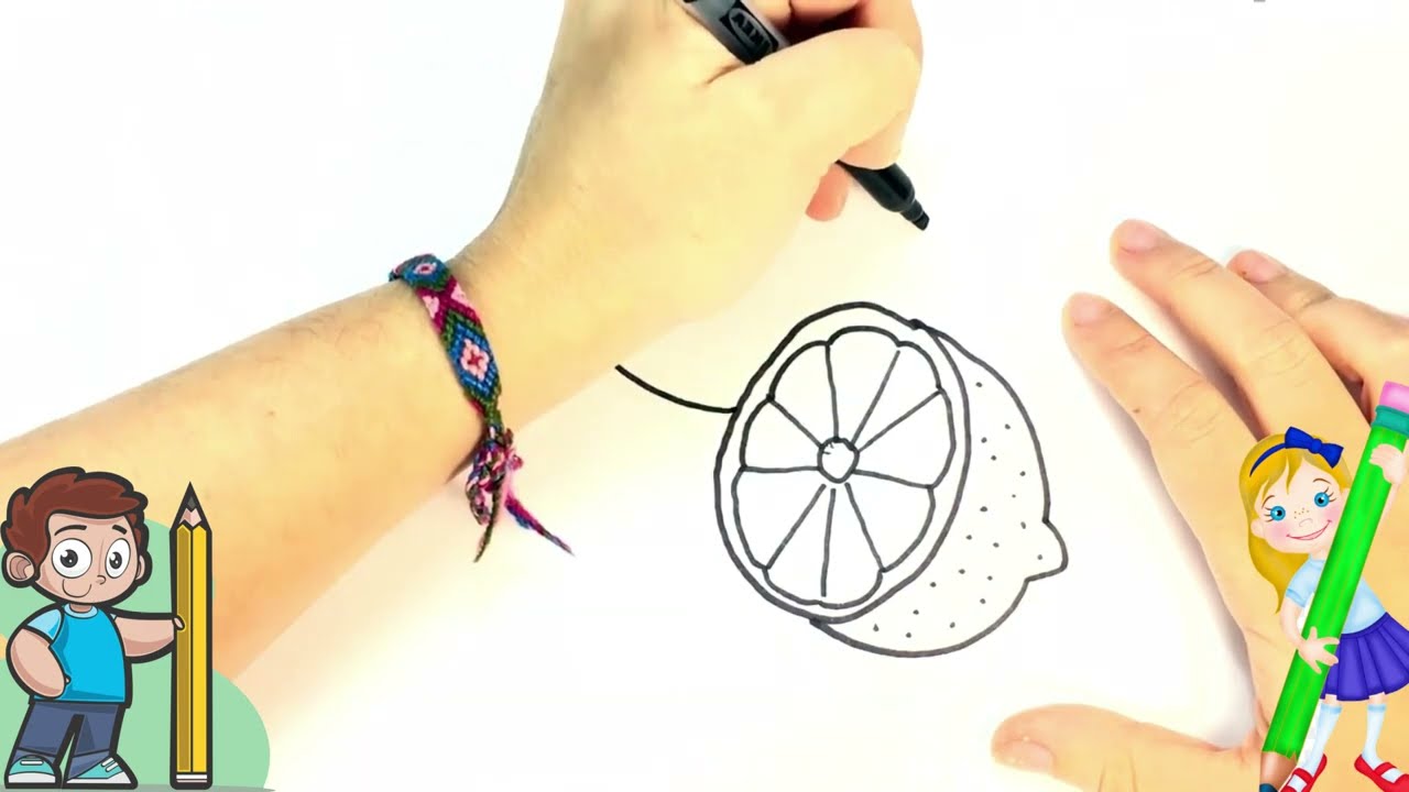Como Dibujar un Limon Facil 🍋‍‍ Dibujos para Niños Paso a Paso 
