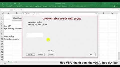 Bài 20 - Sử dụng TextBox trong UserForm Tiếp theo