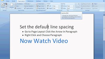 Word 2007 Change Line Spacing