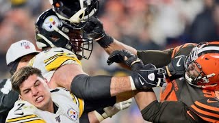 Myles Garrett hits Mason Rudolph in HEAD with his own helmet