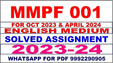 mmpf 001 solved assignment 2023-24 | mmpf 1 solved assignment in english 2024 | mmpf 1 2024