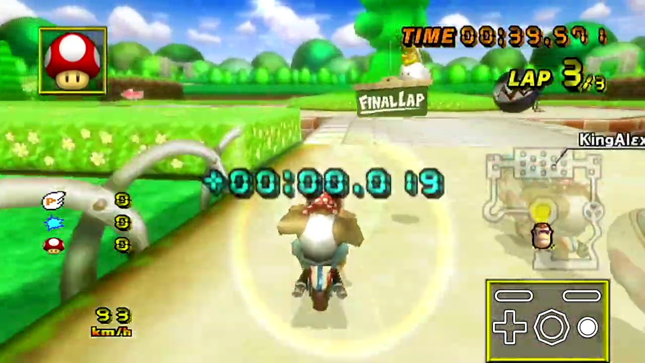 マリオ MKW WR】 DS Peach Gardens - 1:58.986 - King Alex - YouTube