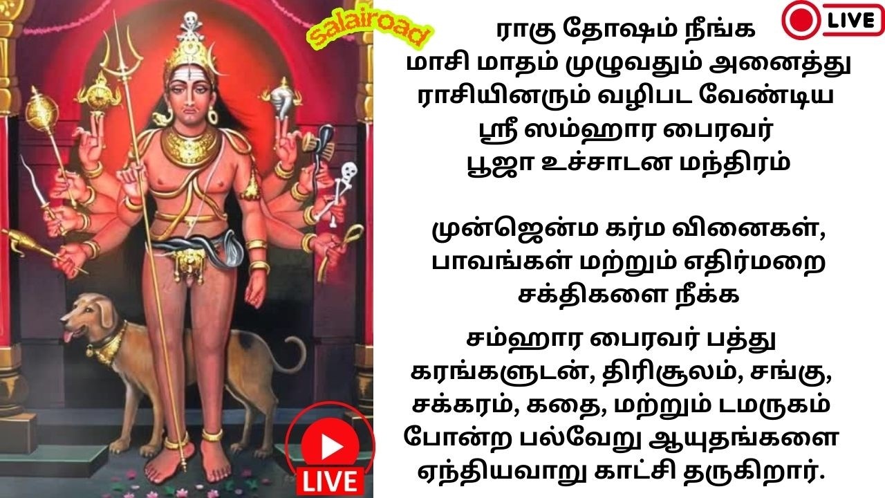 மாசி🏺மாதம் முழுவதும் 🐍ராகு தோஷம் நீங்க அனைத்து ராசியினரும் வழிபட வேண்டிய 🐕ஸ்ரீ ஸம்ஹார🔱பைரவர் 🔱பூஜை📿📿