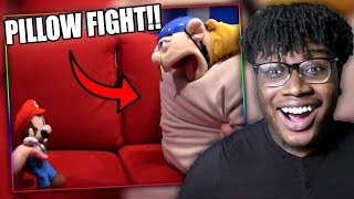 Jeffy has a pillow fight! | sml movie: jeffy's sleepover reaction!