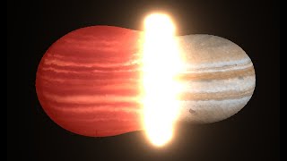 Jupiter collides with a brown dwarf
