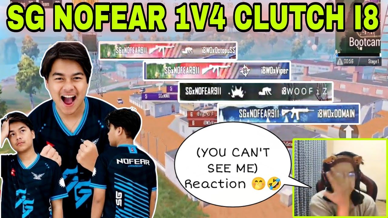 SG NOFEAR 1V4 Clutch Against I8 Crew | SG vs i8 4v4 Fight | Clash with kvn