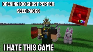 Opening 100 Ghost Pepper Seed Packs | Grow a Garden 2