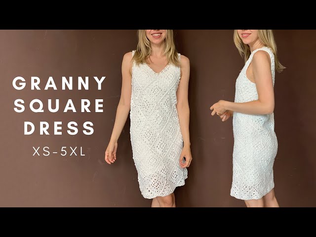 TULIP SQUARE DRESS - FREE CROCHET PATTERN - YouTube