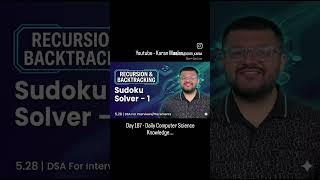 sudoku Solver recursion and Backtracking #shorts #ytshorts #recursion #backtracking #sudokuSolver