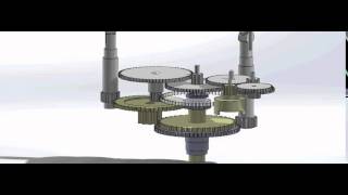 Gear train assembly animation