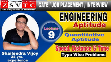 Engineering Aptitude / Speed Distance & Time / Lec-9/ Gate & Job Placement (All Branches ) Exams