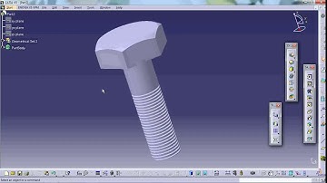 How to Create Threaded Hex Screw in catia v5
