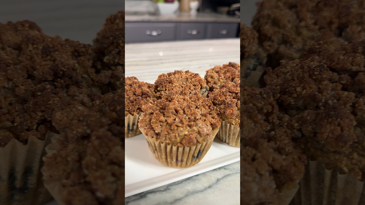 🫐💙 Healthy Vegan Blueberry Streusel Muffins Gluten & Refined Sugar Free!