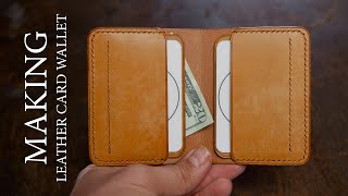 Making card holder from two tone Aztec leather (PDF). Leathercraft tutorial