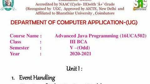 Event Handling in Advanced Java programming