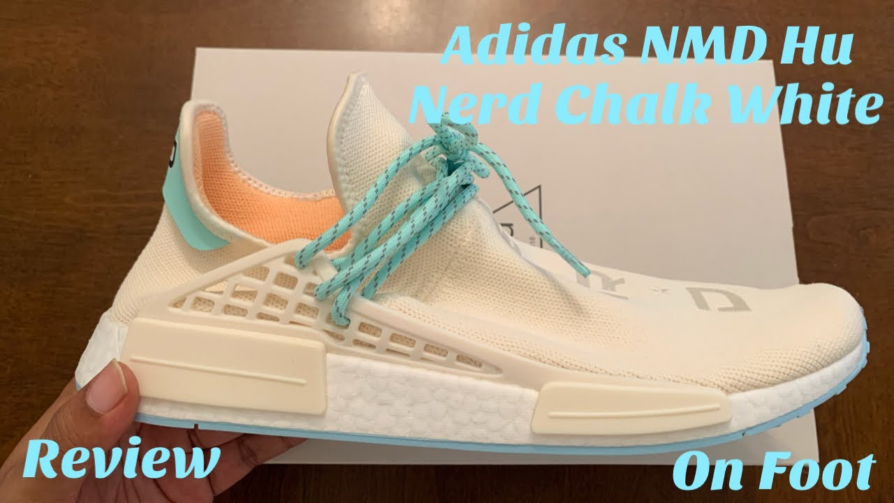 Adidas Hu NERD Chalk White Unboxing, Review & On Foot. NERD NMD Chalk White Review & On Foot. YouTube