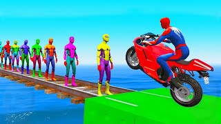 الرجل العنكبوت يعبر فوق سبايدرمان الاصفر ،سبايدرمان الخضر وسبايدرمان المل =SPIDERMAN COLOR PARKOUR by HERO GAMES 30,612 views 1 year ago 8 minutes, 47 seconds