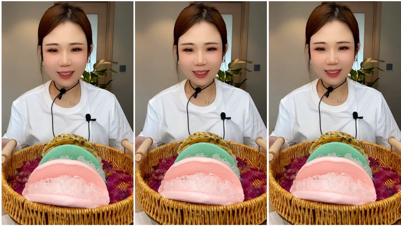 ASMR MILK ICE EATING with PASSION FRUIT ICE