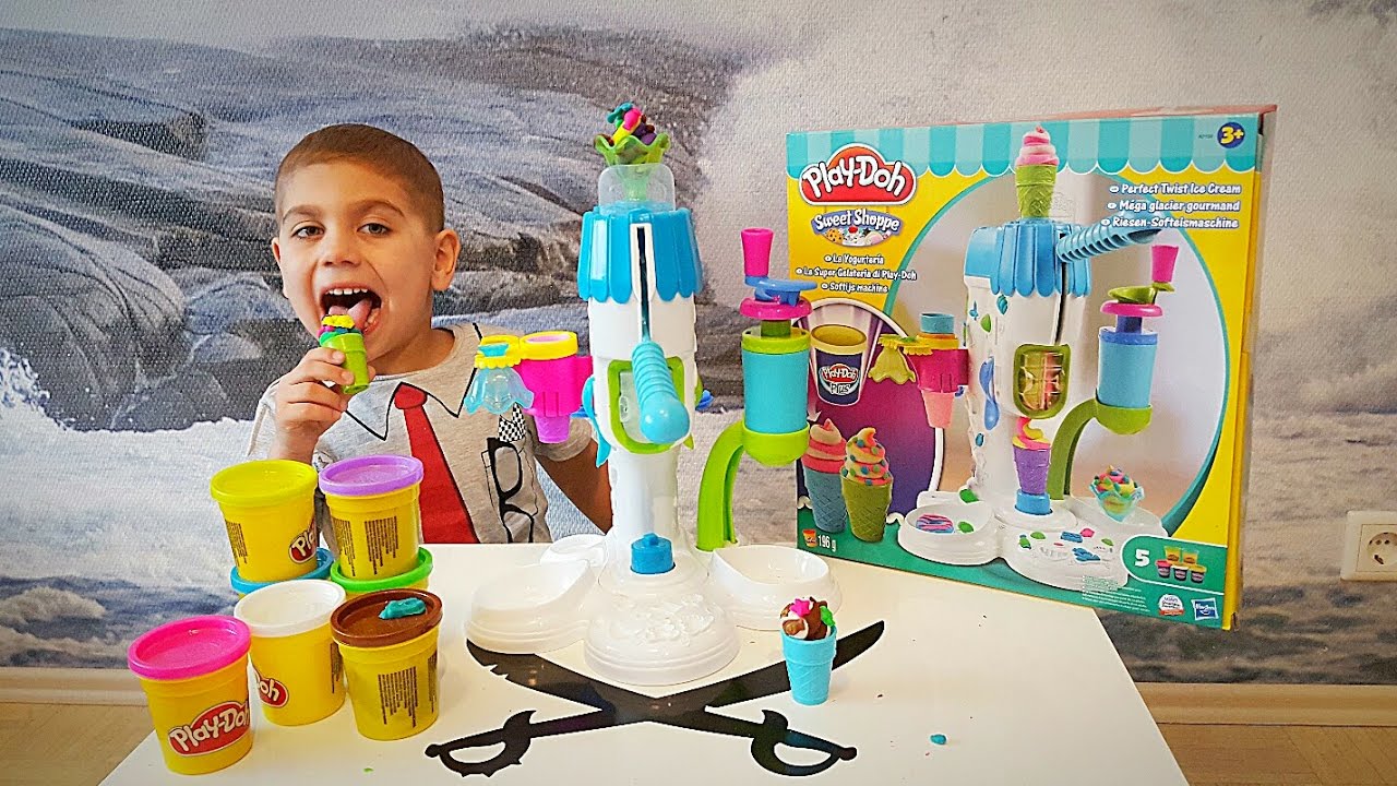 Страна мороженого, фабрика мороженого, Play Doh Eisfabrik Riesen Softeismaschine  Play Doh - YouTube