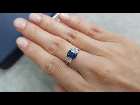 Cobalt blue spinel in octagon cut from Tanzania 1.49 carats Video  № 3