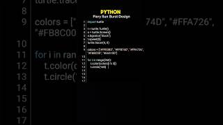 Python Turtle Graphic Art: Orange Circle Ring. 🥹 #shorts #python
