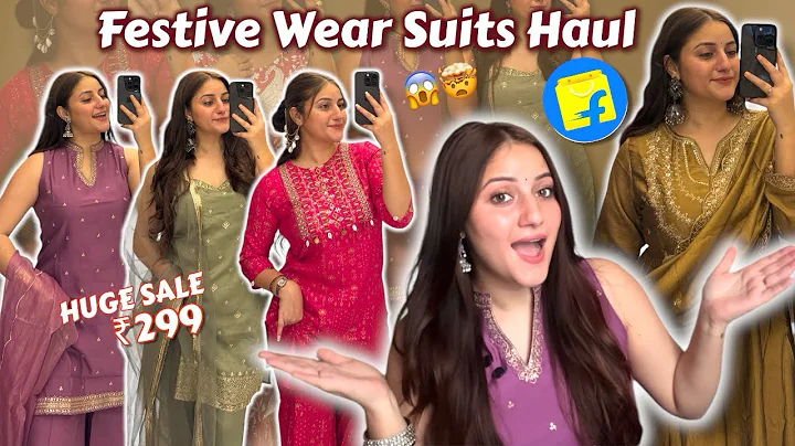 Latest FESTIVE WEAR SUITS Haul❤️ | Starting at ₹299🤯 |  #flipkart #festivewear #haul 