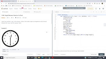 Angle Between Hands of a Clock | Python | LeetCode