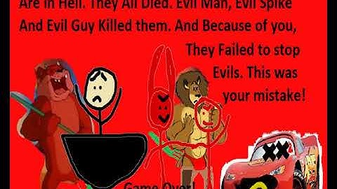 Stickman, Alex & Lightning Mcqueen Adventures (PC Bootleg) Continue + Game Over