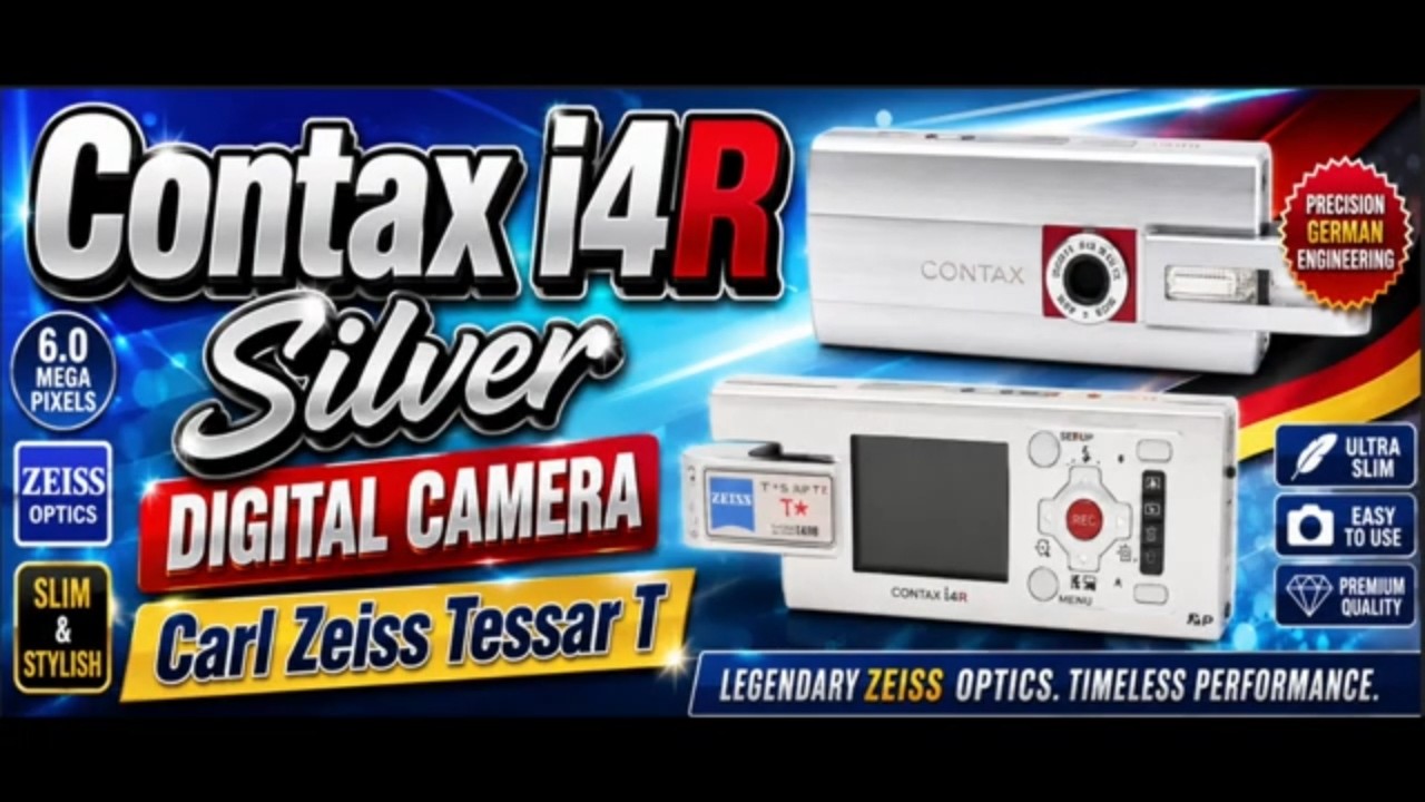 Contax i4R Silver Digital Camera Carl Zeiss Tessar T - YouTube