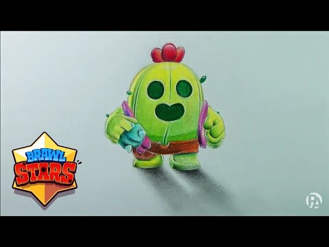 Dibujando A Spike De Brawl Stars Patrickart Youtube - cómo pintar a shelly de brawl stars