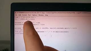 HHMMSSmmmm to Seconds with Python, Reg. BPHBPPNG