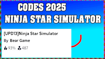 Ninja Star Simulator Codes 2025 / Roblox ! 🎮🔑