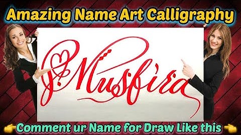 Musfira Name Signature Calligraphy Status | How to Draw, Cursive Calligraphy with Cut Marker