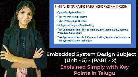 RTOS Based Embedded System Design – Unit V | Part - 2 | Explained Simply with key points in Telugu