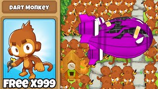 Beating Round 80 With ONLY FREE Dart Monkeys!