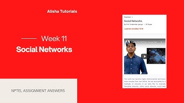 Social Networks Week 11 Nptel