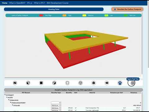 IFC.js Automated Carbon Emission Estimation and Quantity Takeoff