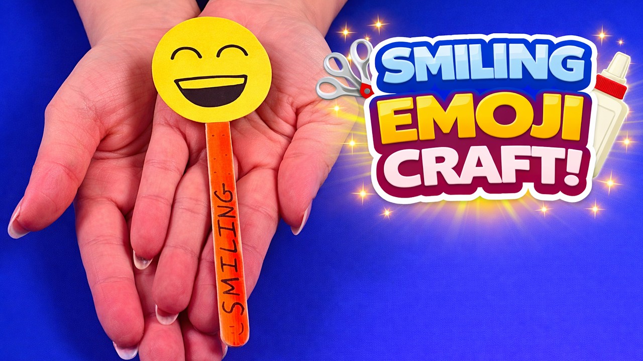 DIY Wooden Smiling Emoji 😊 Easy Popsicle Stick Emoji Craft for