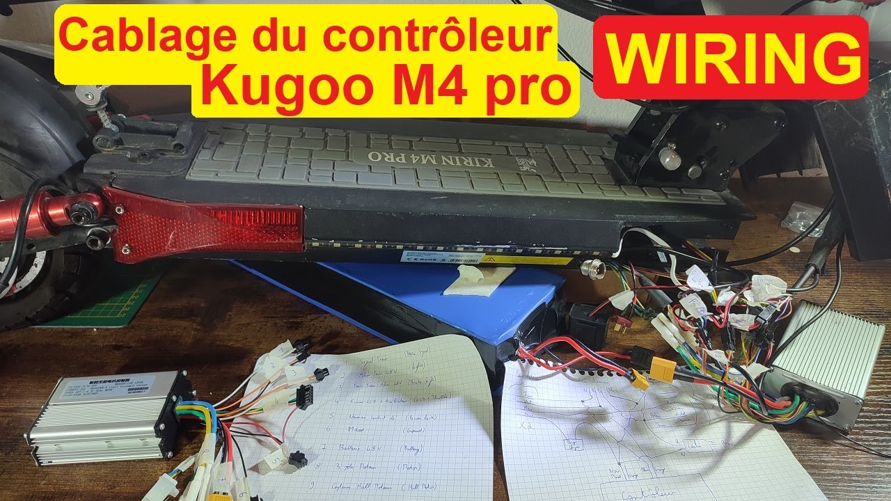 Les branchements du contrôleur et feux sur Kugoo M4 pro