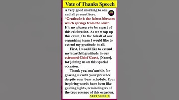 Vote of Thanks in English | Best vote of thanks speech in English | Vote of Thanks speech in English