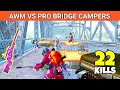 🔥 AWM VS PRO BRIDGE CAMPERS IN PUBG MOBILE ERANGEL 2.0 - MRX