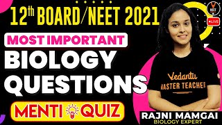 Most Important Questions of Biology Class 12 And NEET | Class 12 Board Exam 2021 | Rajni Ma'am