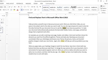 Microsoft Office Word 2013-Find and Replace Text