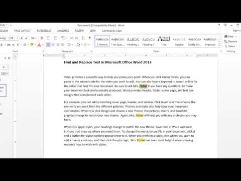 Microsoft Office Word 2013-Find and Replace Text