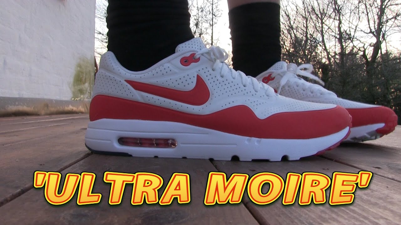 Nike Air Max 1 Ultra Moire (Summit White & Challenge) On Feet Nike Air Max 1 Ultra Moire (Summit White & Challenge) On Feet
