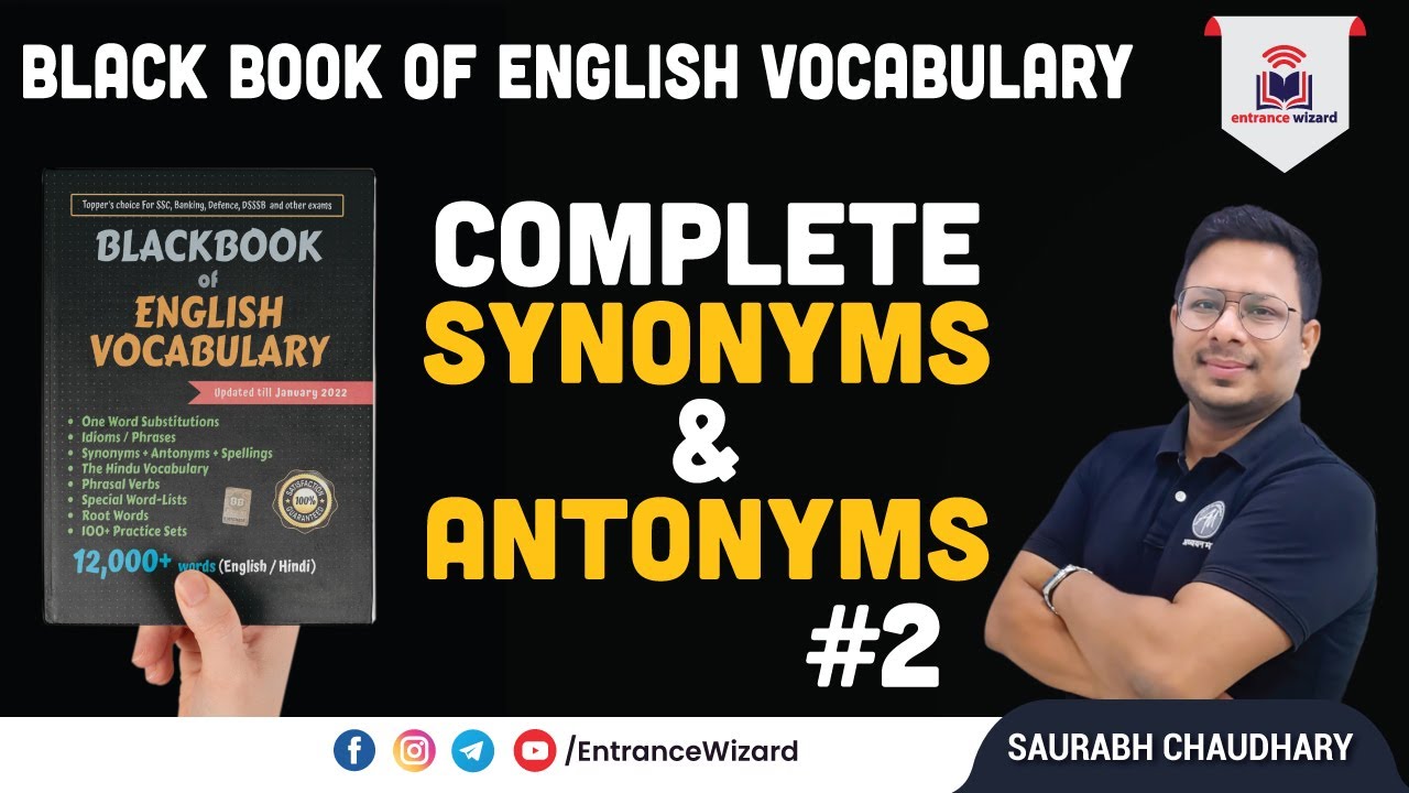 Synonyms and Antonyms List for English Language, Download Synonyms and  Antonyms PDF for SSC