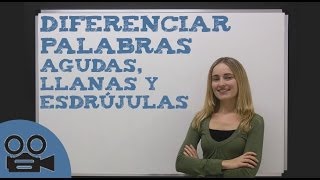 Diferenciar palabras agudas, llanas y esdrújulas Diferenciar palabras agudas, llanas y esdrújulas
